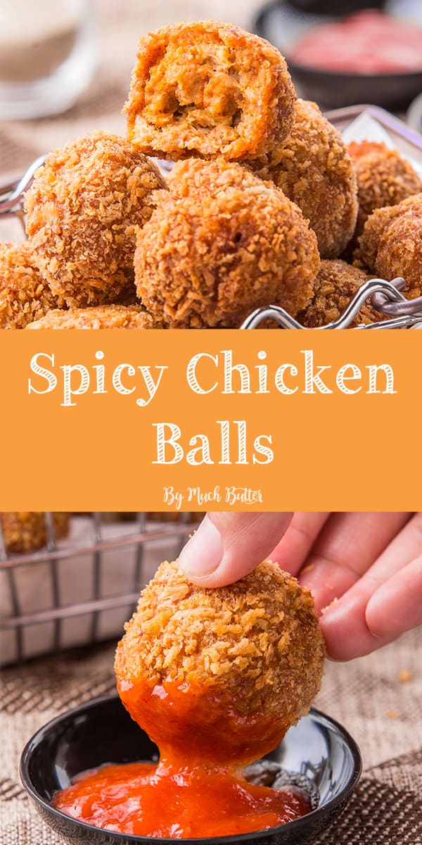 Spicy Chicken Balls, a copycat from famous fast food restaurant that turned out more delicious than the original. More tasty than chicken nugget packages from supermarket!