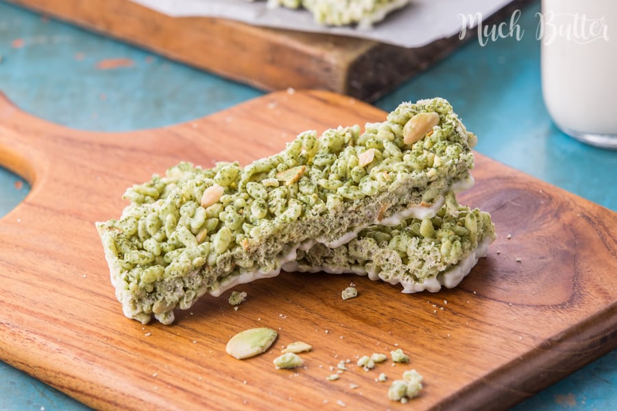 Almond Matcha Rice Crispy Bar