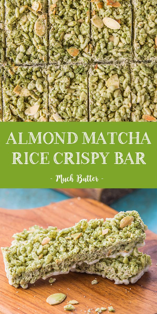 Almond Matcha Rice Crispy Bar