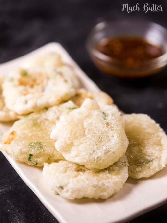 Fried Tapioca Flour aka Cireng is delicious traditional food from Indonesia that easy and simple snack/appetizers with peanut sauce or rujak sauce.