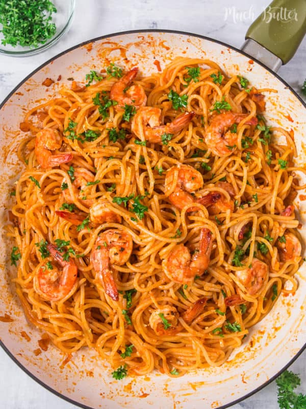 Garlic Butter Shrimp Pasta Much Butter 1820