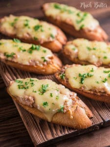 Tuna melt bruschetta is easy and delicious Italian inspired appetizer and snack. Cheesy, creamy and savory tuna topped baguette.
