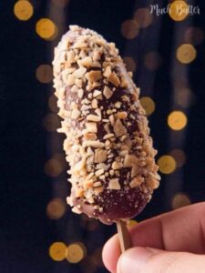 Almond chocolate frozen banana is simple and easy dessert. It's healthier popsicle alternative. And also perfect for kids.