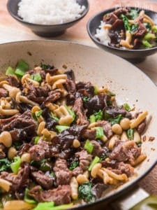 Beef mushroom bokcoy stir fry is a quick and easy, healthy stir-fry recipe. Nutritious side dish with protein and fiber in one side dish.