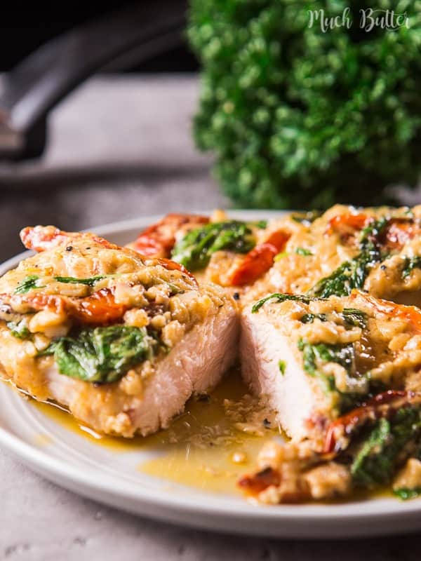 Chicken with spinach and sun dried tomatoes parmesan sauce is an easy simple recipe despite the long name! Try to make this delicious meal for your loved ones.