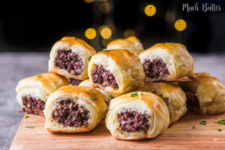 Beef Sausage Rolls Perfect For Party Appetizer - Much Butter