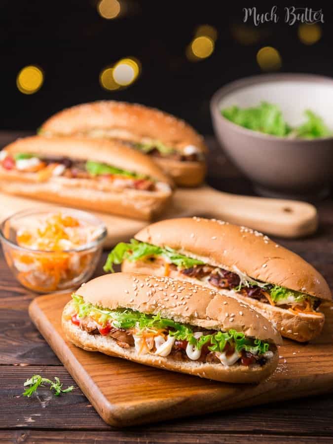 Chicken Banh mi is a Vietnamese sandwich filled with grilled chicken and fresh vegetables. You can make this banh mi sandwich easily at home.