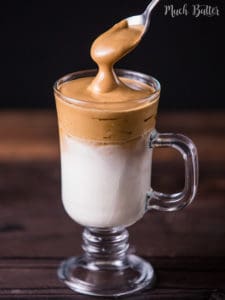 Dalgona coffee is a viral frosty coffee from South Korea. It's like reversed cappuccino because we use milk as the base then add whipped coffee on the top.