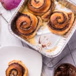 Nutella roll buns are perfect for your desserts. Chocolate, hazelnut, and soft warm bun. Yum!