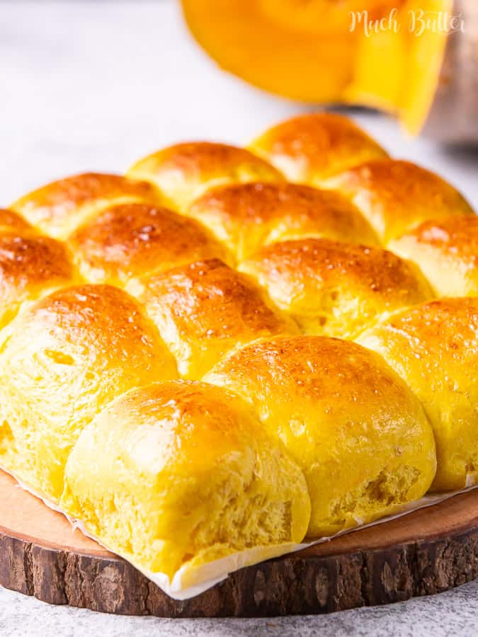 Pumpkin dinner rolls bread time for fall! Pumpkin bread is the best choice for Halloween dan Thanksgiving. Orange and sweet vibes in this fall season will color our Halloween and Thanksgiving days. Get ready for tricks or 'treats'!