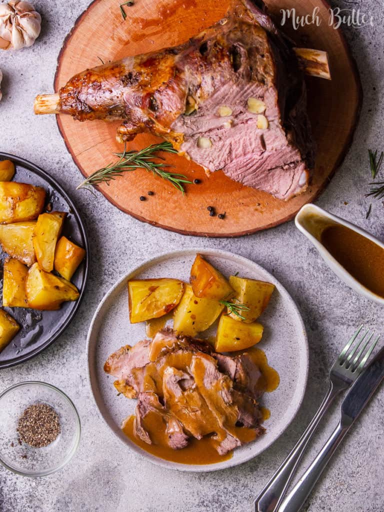 Making caramelized roast leg of lamb for the special Sunday Roast in Holiday season. This recipe is easy even for first-timer. So tender, moist, & flavorful!