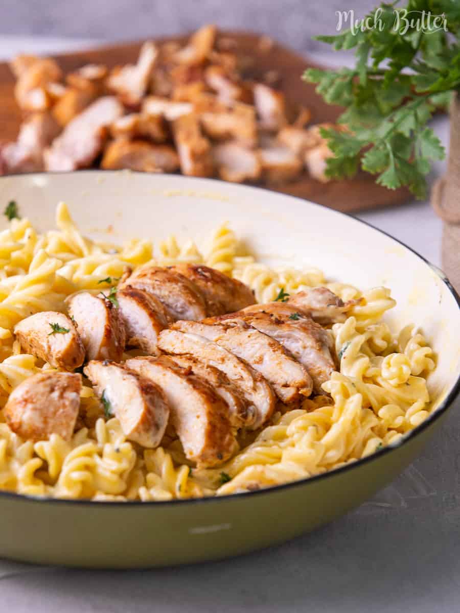 Chicken Alfredo Fusilli Pasta Creamy, Cheesy, & Tasty Much Butter