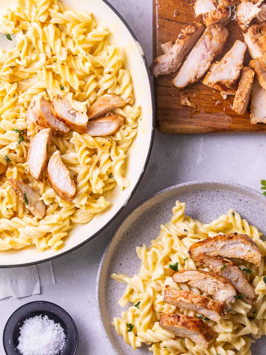 Chicken Alfredo Fusilli Pasta | Creamy, Cheesy, & Tasty - Much Butter
