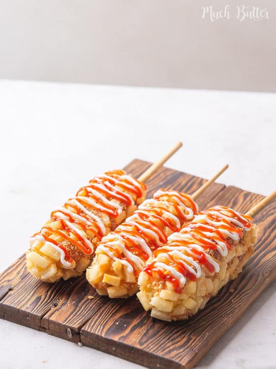 Korean Corn Dog (French Fry Toppings) - Much Butter