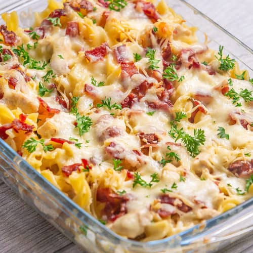 Chicken Bacon Ranch Casserole - Much Butter