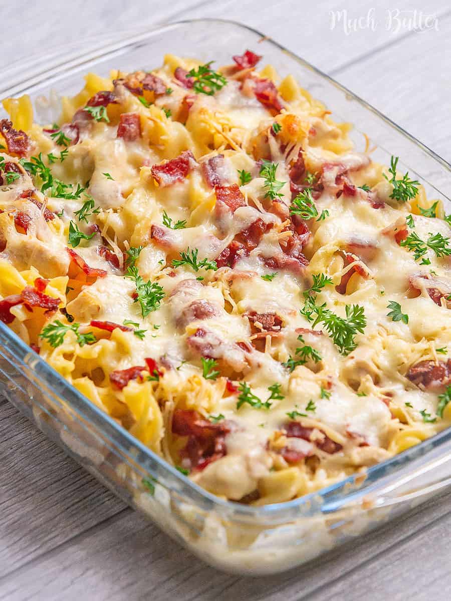 Chicken Bacon Ranch Casserole - Much Butter