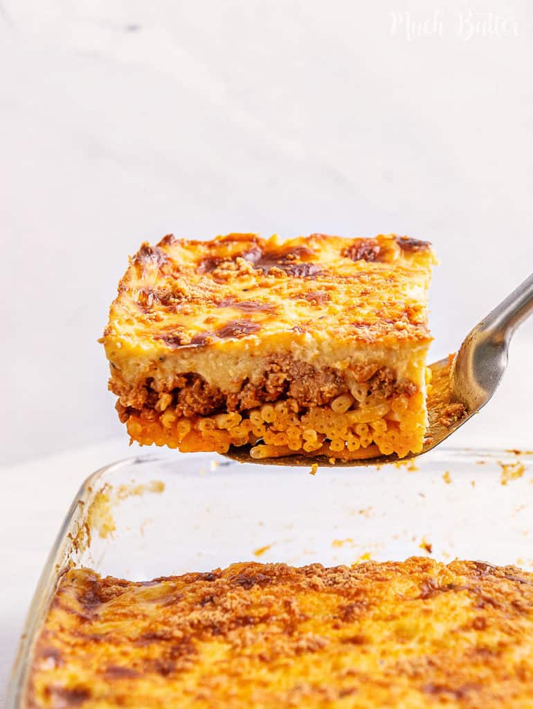 Pastitsio (Greek Lasagna) is another experience of lasagna. It is classic pasta layers, rich ground beef ragu, thick cinnamon meat sauce, and creamy bechamel sauce. Let's eat up!