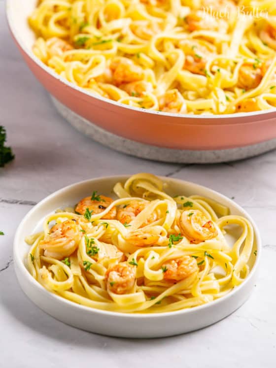 Garlic Butter Shrimp Pasta Much Butter 3827