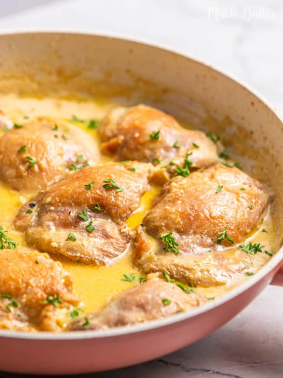 Creamy Garlic Chicken Thigh - Much Butter