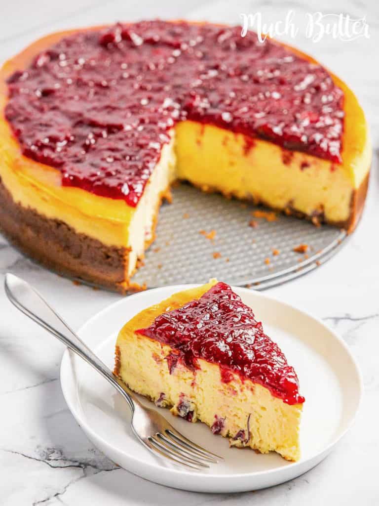 ranberry Cheesecake is an ultimate thanksgiving treat that consists of cheese crust, cheese filling, and the guest star; cranberry sauce! stop right there, let's make this smooth and sweet dessert!