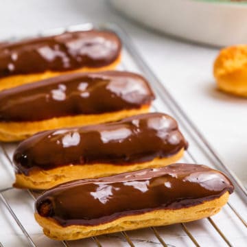 Chocolate Caramel Eclairs - Much Butter