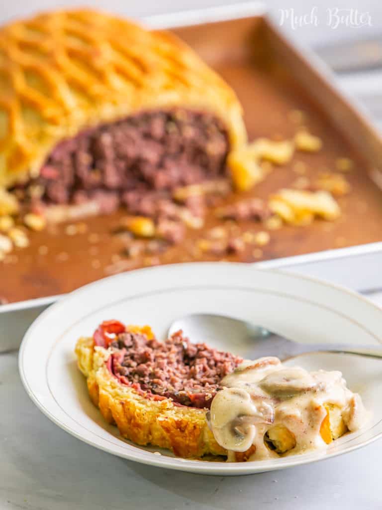 Ground beef wellington, an exquisite dish made from filet beef wrapped with pâté and puff pastry. A perfect menu for a tasteful dinner or celebration.