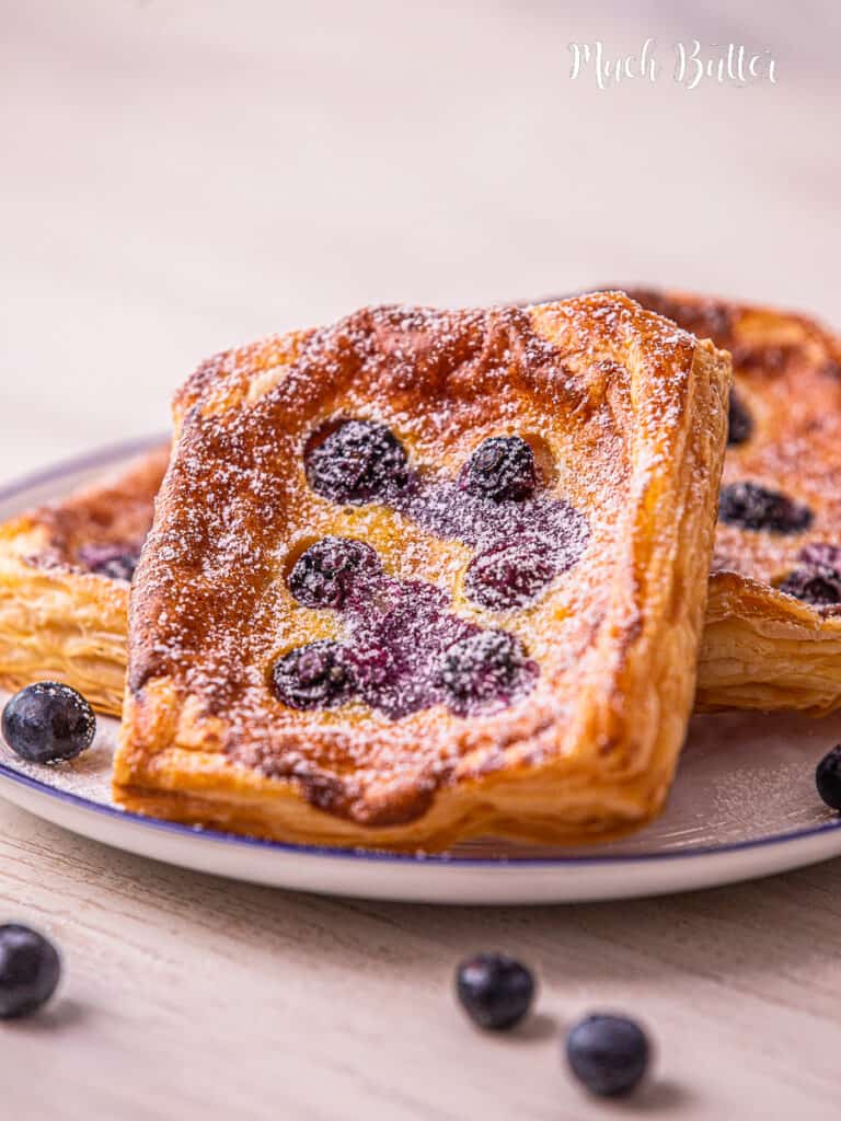 Get your morning off with our Blueberry Cream Cheese Danish recipe. Perfectly flaky pastry, creamy cheese, and juicy berries in your mouth!