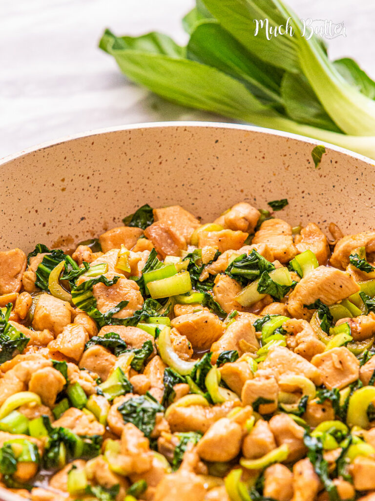  chicken bok choy stir fry! a quick and tasty option for a healthy meal from chicken and crisp bok choy and savory sauce. 