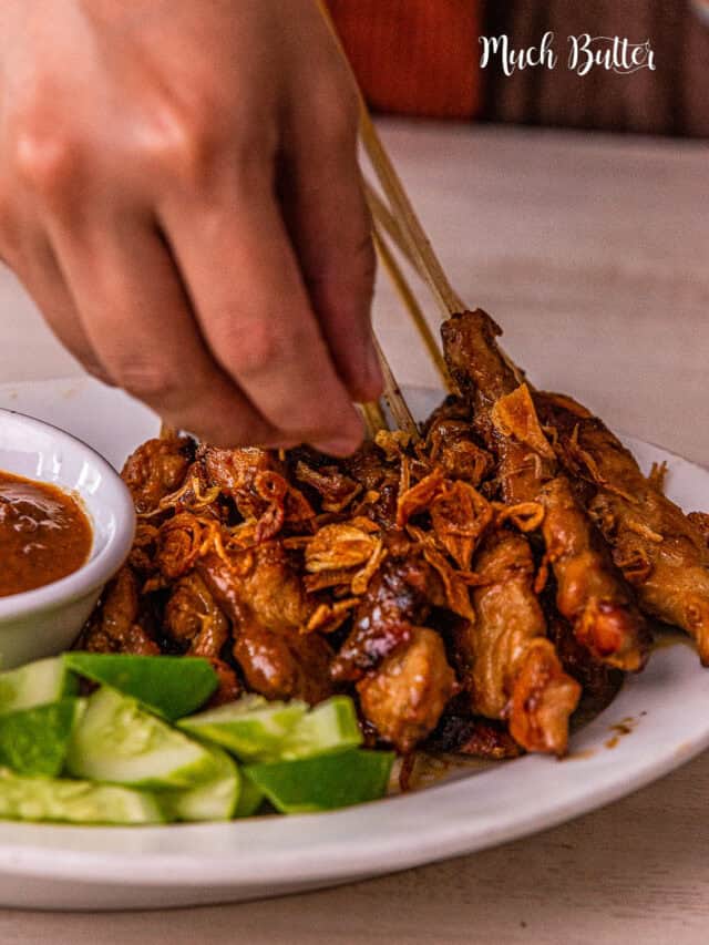 Chicken Satay with Peanut Sauce (Sweet Satay) Much Butter