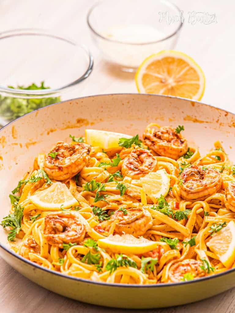 Enjoy Cajun Shrimp Fettuccine Pasta for a quick dinner, serve with a creamy sauce and a spicy kick, and ready in under 30 minutes!