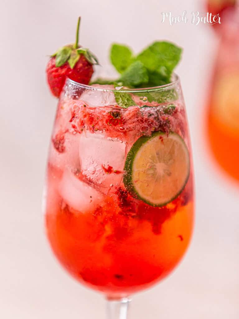 Strawberry Mojito is a delightful combination of fresh lime and minty, with adds a burst of fruity berry sweetness, perfect for summertime!