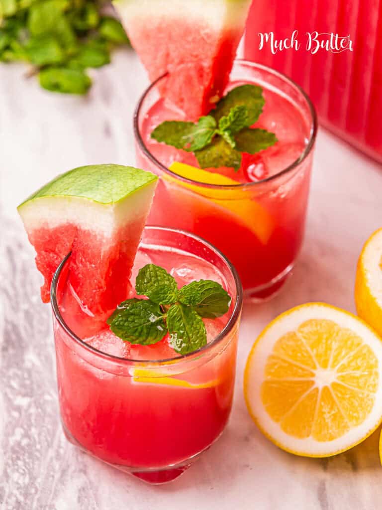 Watermelon Lemonade recipe. Perfectly sweet and tangy, it's the ultimate refreshing thirst quencher!