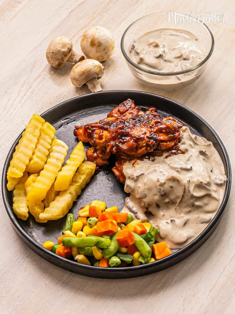 Chicken steak with Mushroom sauce is a genius choice for a romantic dinner yet budget-friendly! feel fine dining taste at home! so juicy