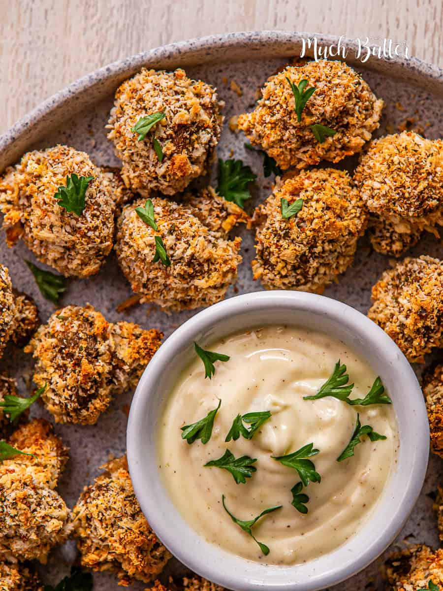Baked Parmesan Mushroom Recipe | Healthy Guilt-Free Snack - Much Butter