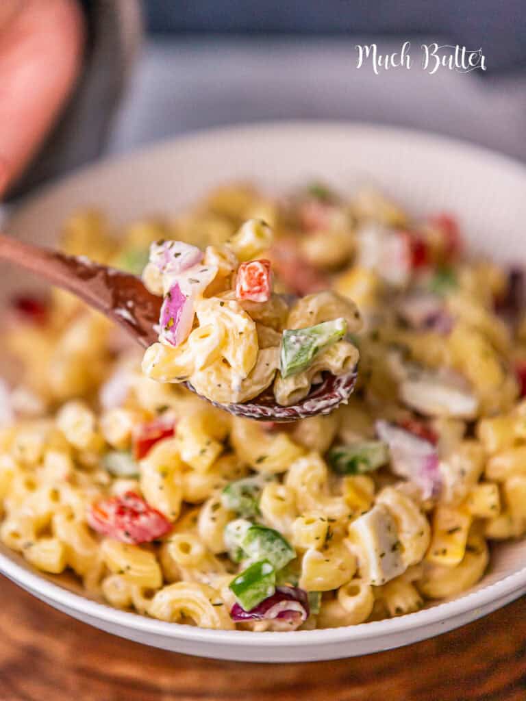 How I love this macaroni salad recipe! Bright color, bright flavor. Make your healthy journey easier, oh-so-delicious!