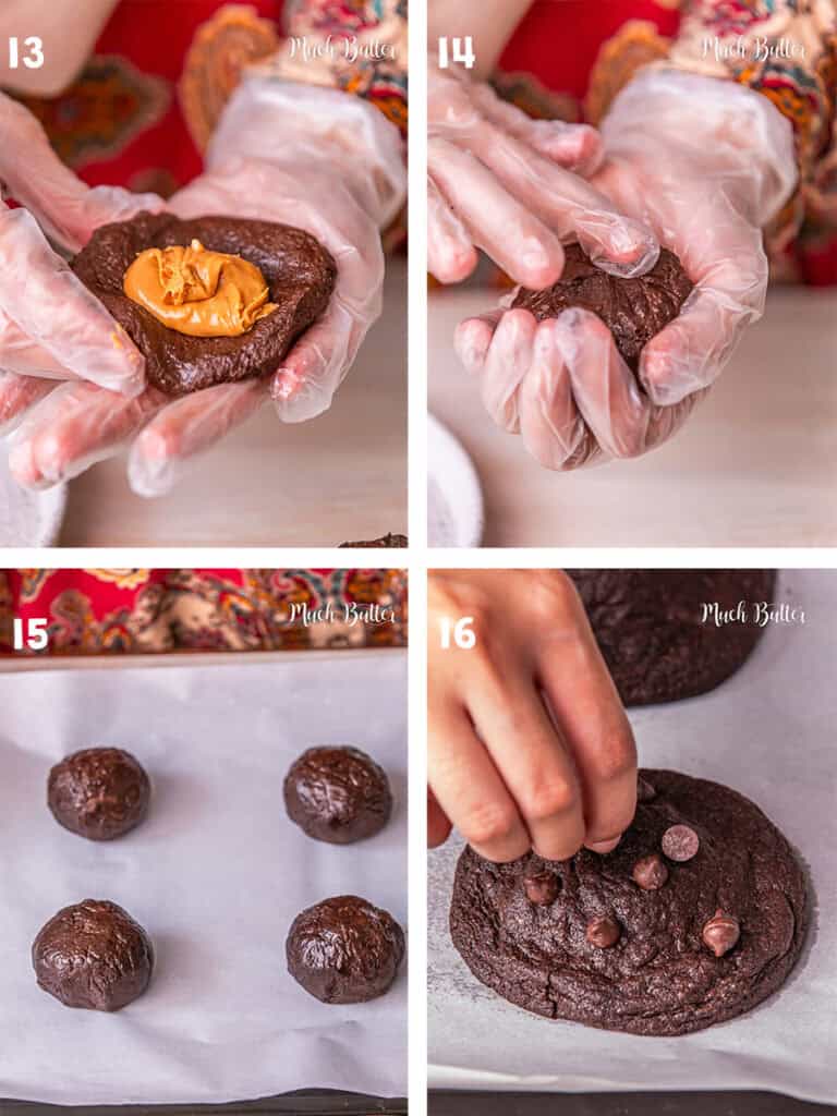 Satisfy your sweet cravings with Peanut Butter Stuffed Chocolate Cookies! Rich chocolate cookies stuffed with a creamy peanut butter surprise. 