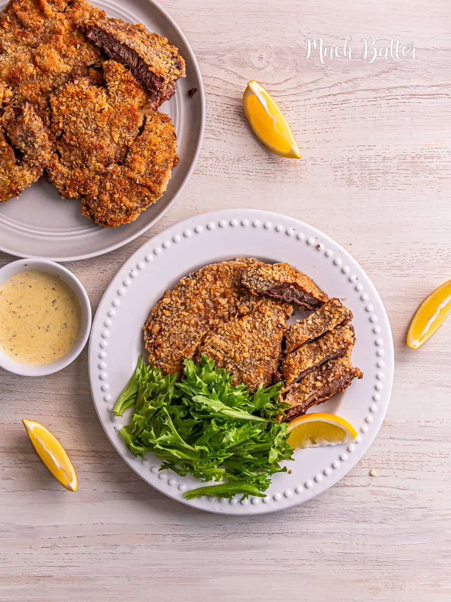 Beef Schnitzel with Garlic Butter Sauce - Much Butter