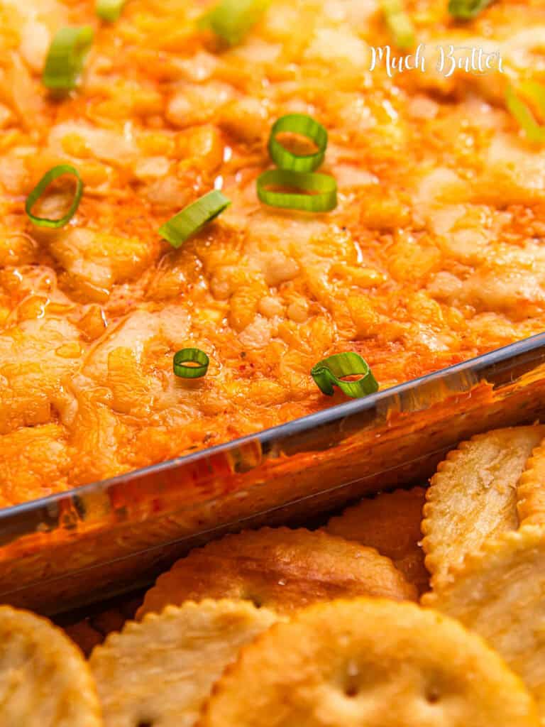 Cheesy Buffalo Chicken Dip is the perfect game day and sharing snacks. It’s also really easy, just mix and bake, definitely a family classic 