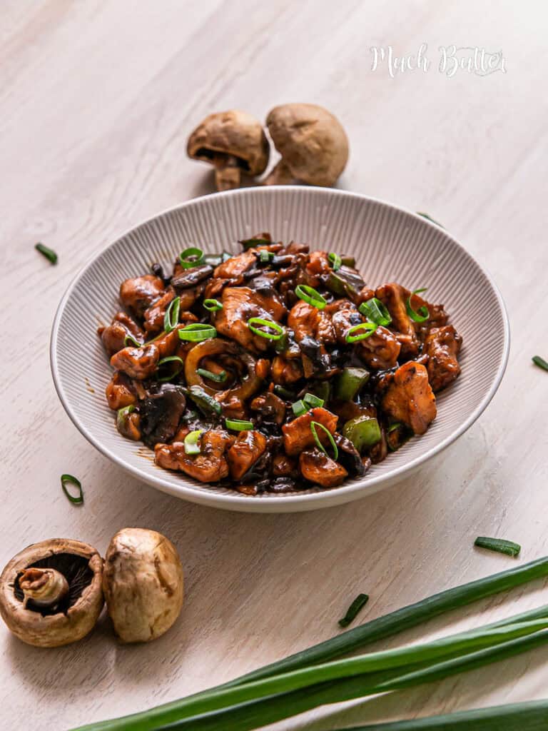 Chicken Mushroom Stir Fry recipe is a delicious stir fry that is quick to make and includes a wonderful savory brown sauce. Made with tender chicken, mushroom, and veggies. 