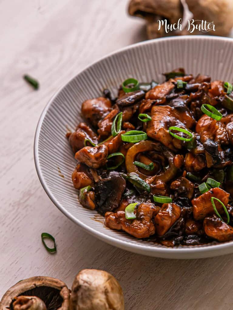 Chicken Mushroom Stir Fry recipe is a delicious stir fry that is quick to make and includes a wonderful savory brown sauce. Made with tender chicken, mushroom, and veggies. 