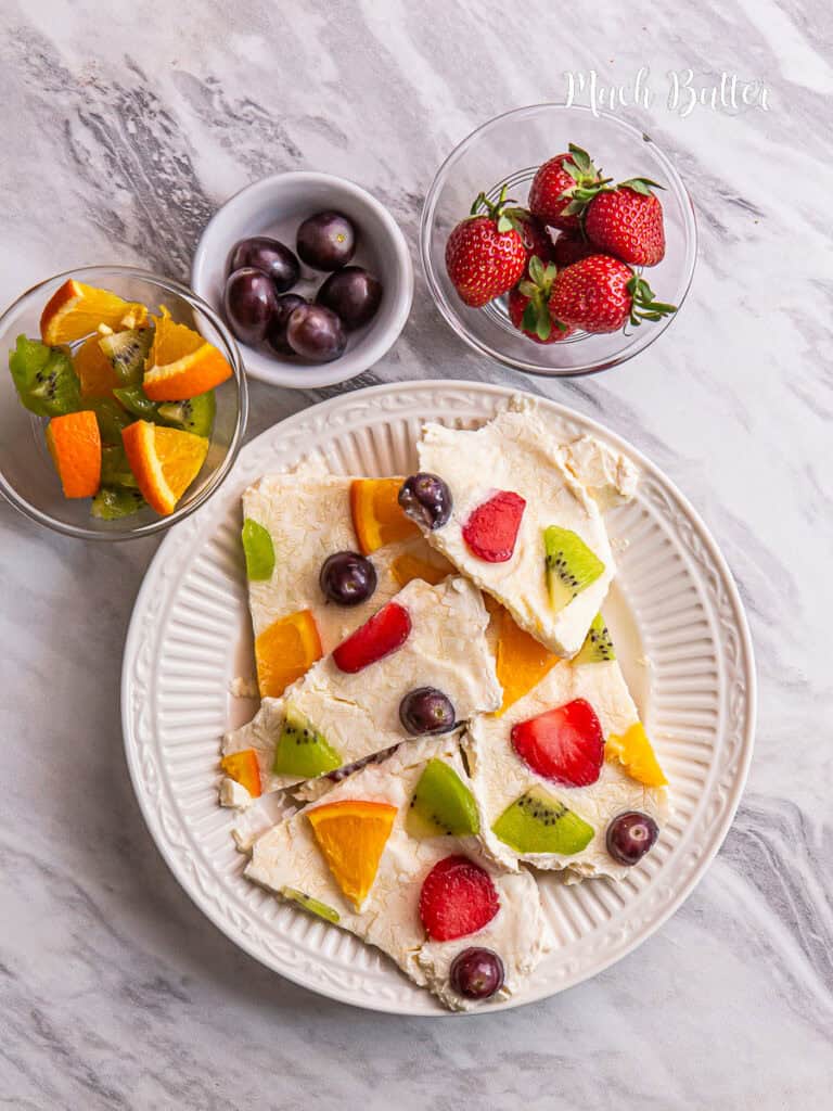 Fruit Frozen Yogurt Bark Recipe - Much Butter