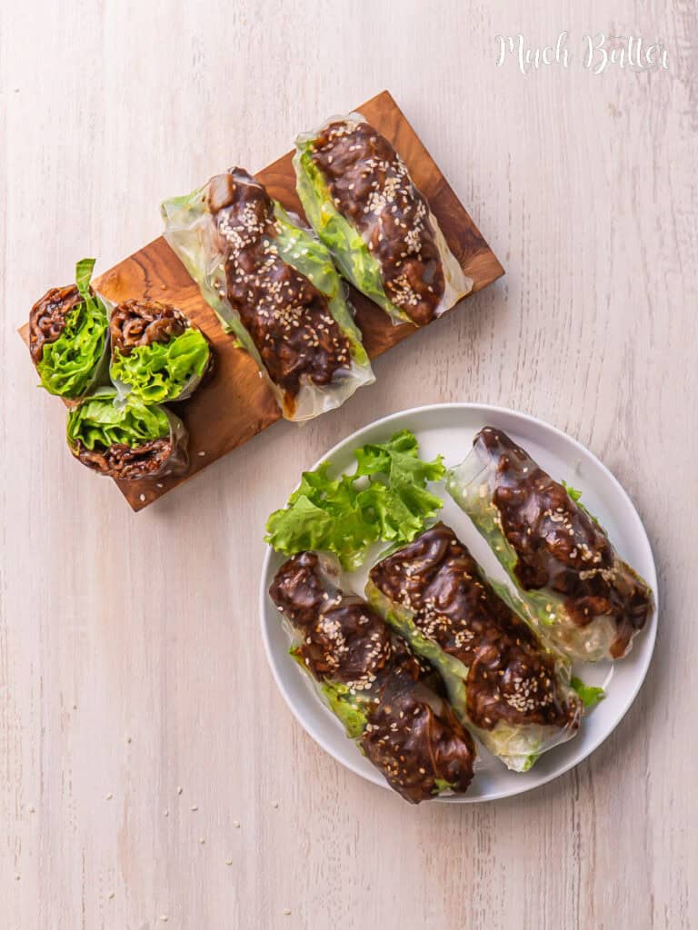 If you’re a fan of Korean bulgogi, you’ll love these Korean beef BBQ Spring Roll. Grilled beef with lettuce and wrapped in rice paper!