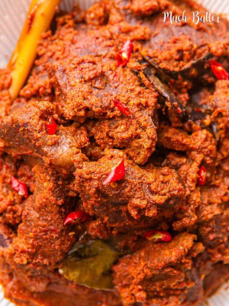 Beef Rendang or Rendang Padang is an authentic Food from Indonesia, especially West Sumatera. It’s made from beef stew with lotof spices, herbs, and coconut milk
