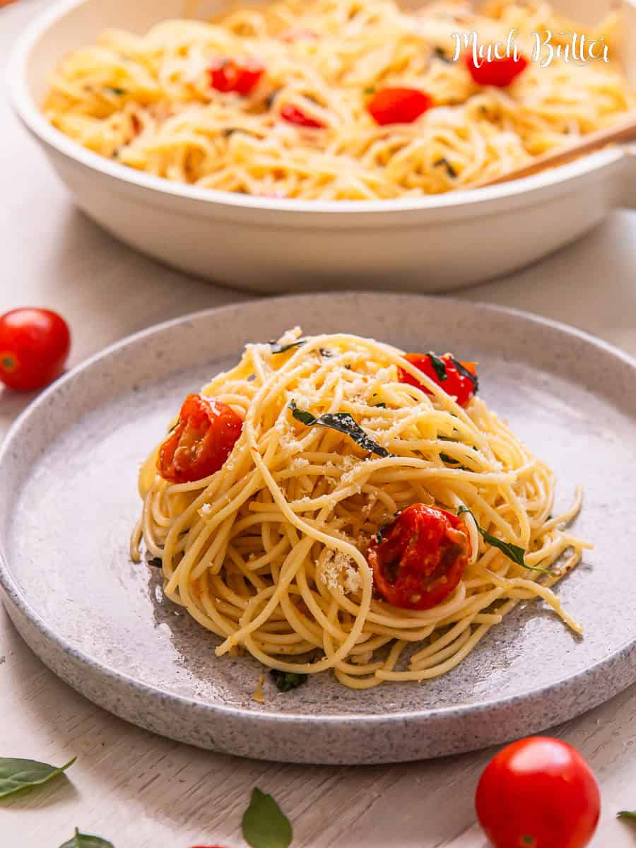 Tomato And Basil Parmesan Pasta - Much Butter