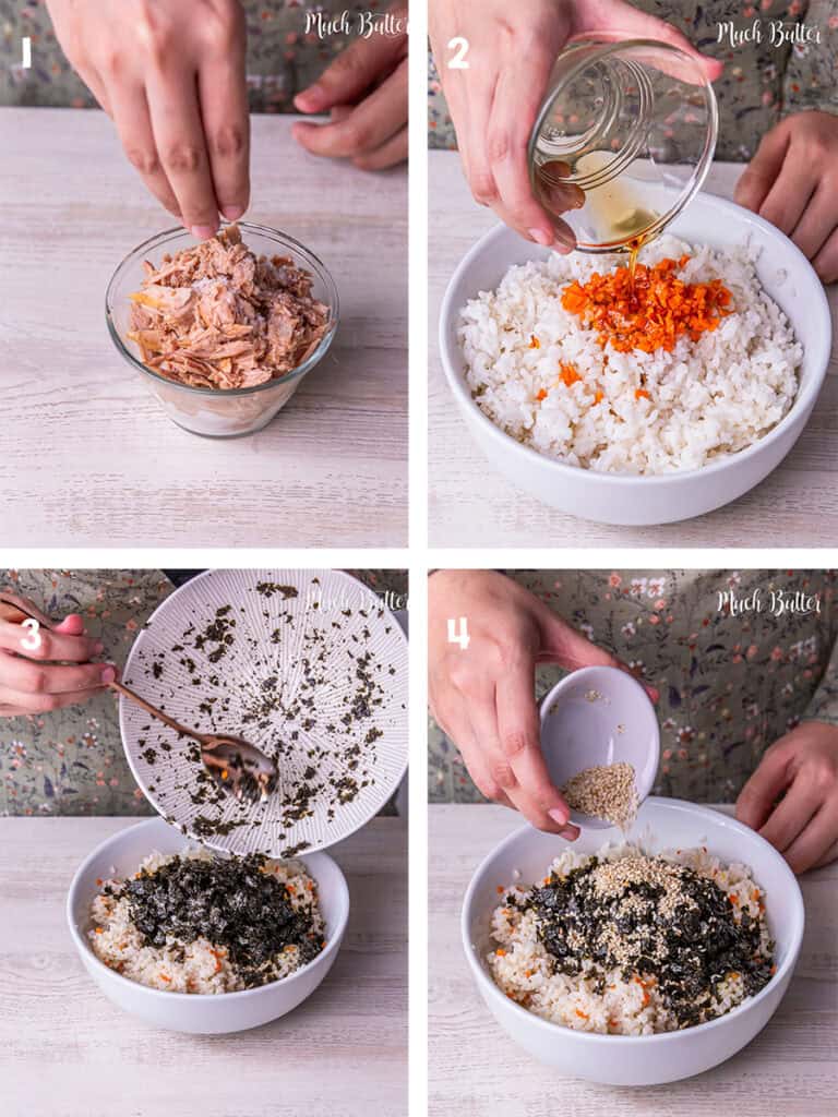 This Jumeokbap a.k.a Korean rice ball is truly made for you. Make in no time White rice then stuffed with beef bulgogi and tuna in ball shape!