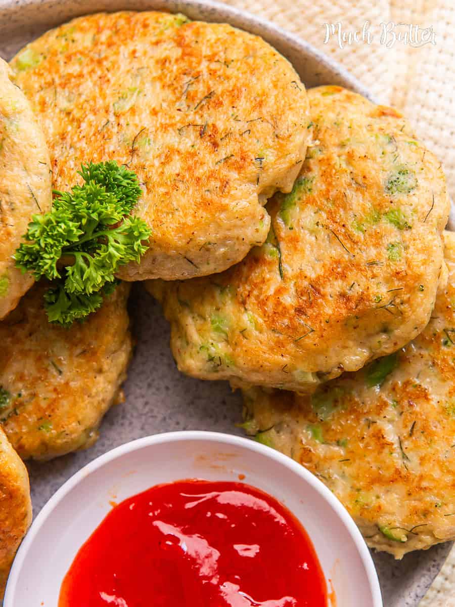 Cheesy Broccoli Chicken Fritters Much Butter