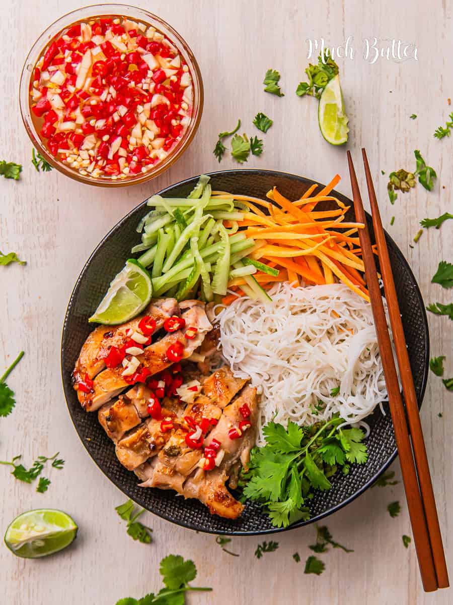 Vietnamese Lemongrass Chicken With Vermicelli Noodles - Much Butter