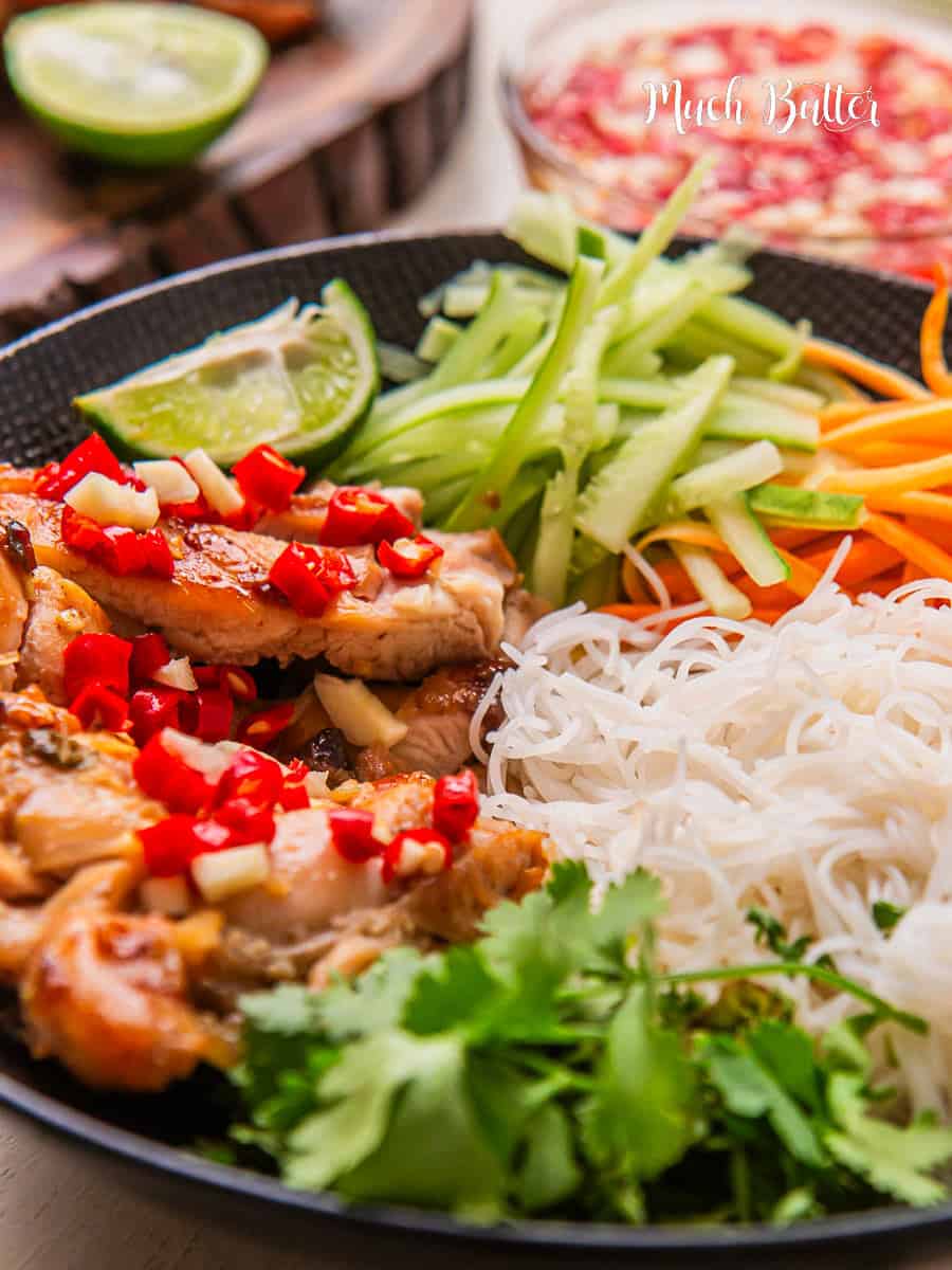 Vietnamese Lemongrass Chicken With Vermicelli Noodles - Much Butter