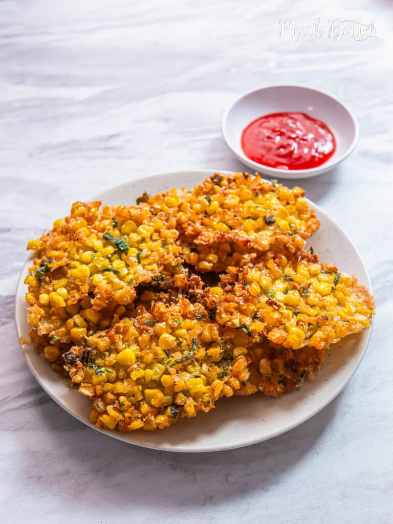Corn fritters or bakwan jagung is an Indonesian snack with a super crunchy light golden brown exterior loaded with juicy sweet corn, so yummy!