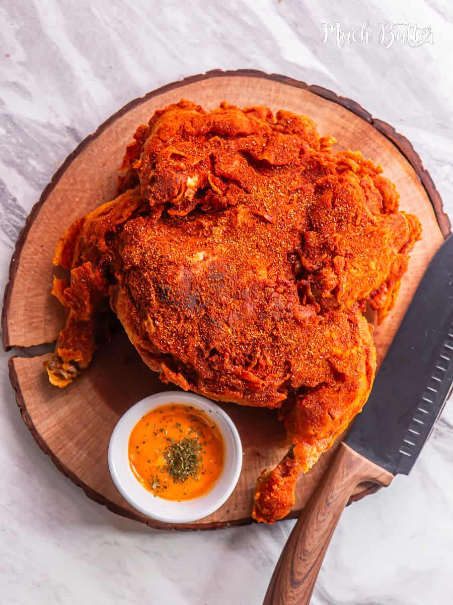 Spicy Deep Fried Whole Chicken - Much Butter